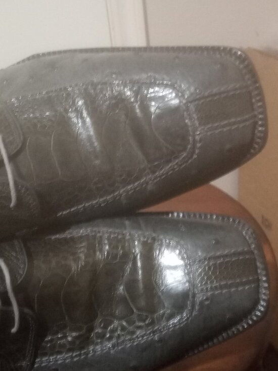 DAVID EDEN Exotic Gray Blue Crocodile Ostrich Leather Dress Shoes Mens Sz 11 main image 14